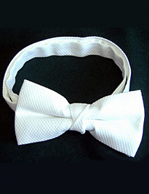 White Bow Tie - Ready Tied (Marcella Finish)
